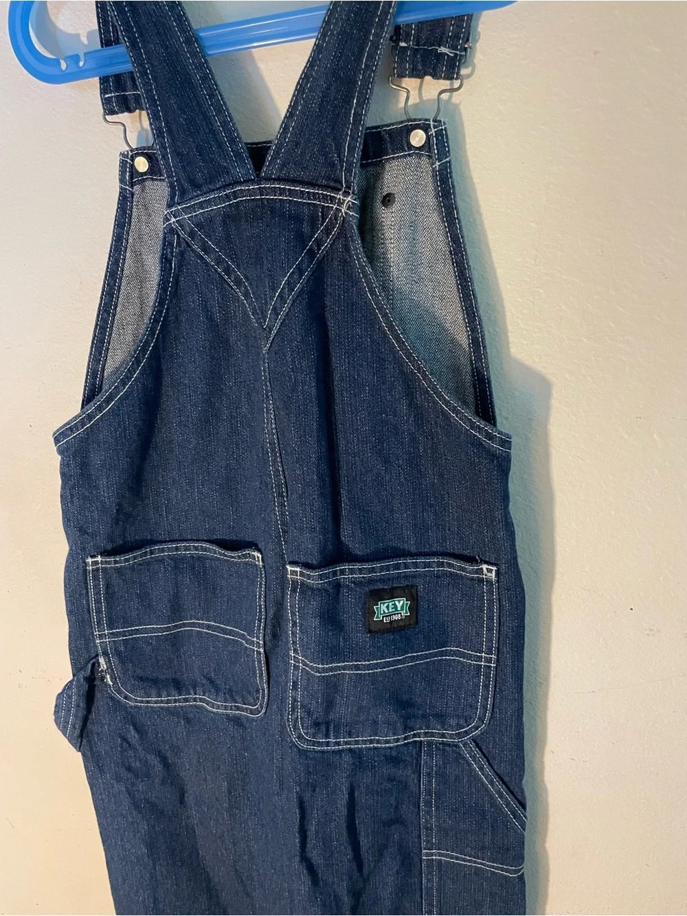 KEY Kids Dark Blue Denim Relaxed Overalls One-Piece